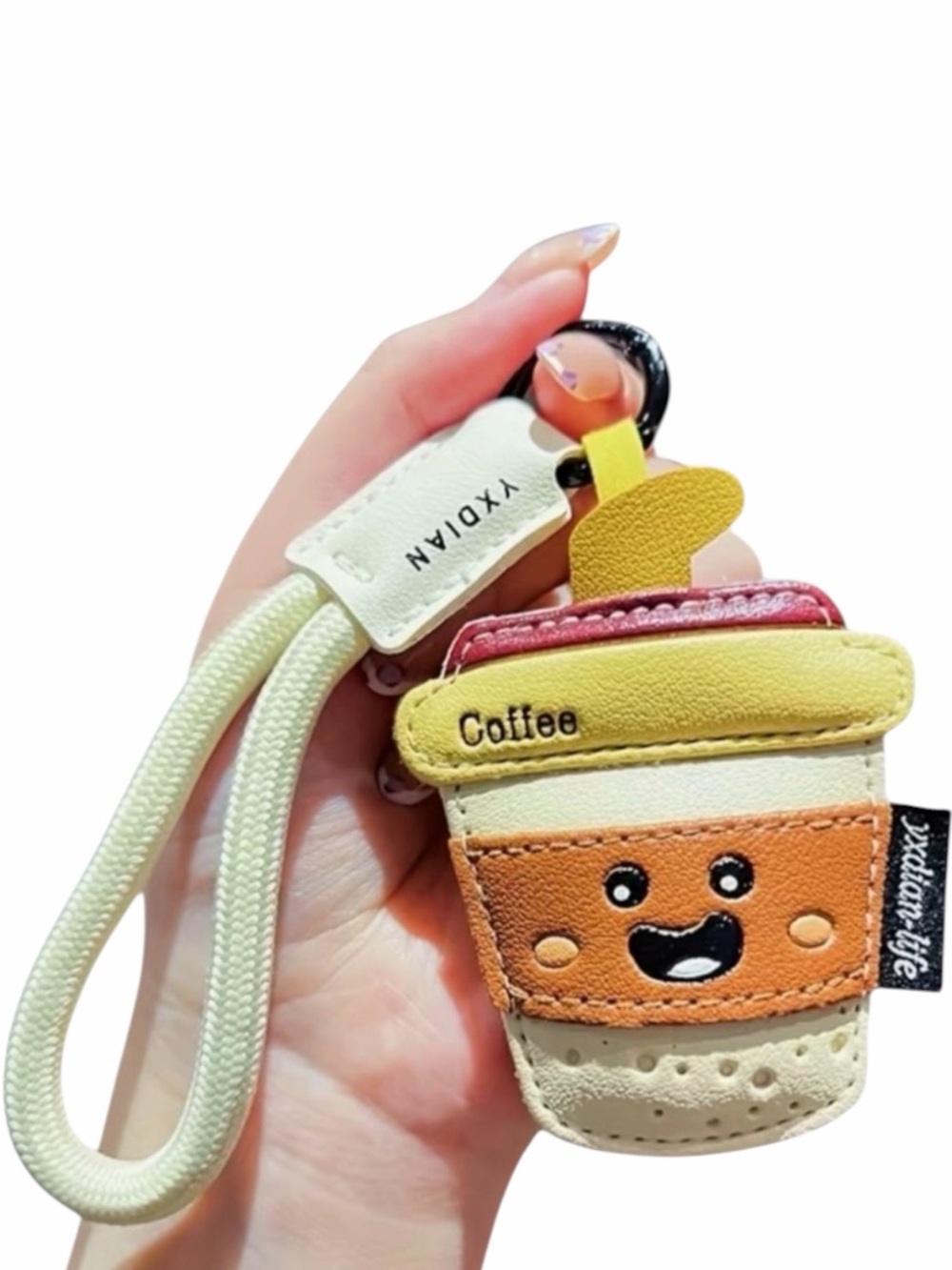 Cute Coffee Cup Keychain/Bag Charm NWOT